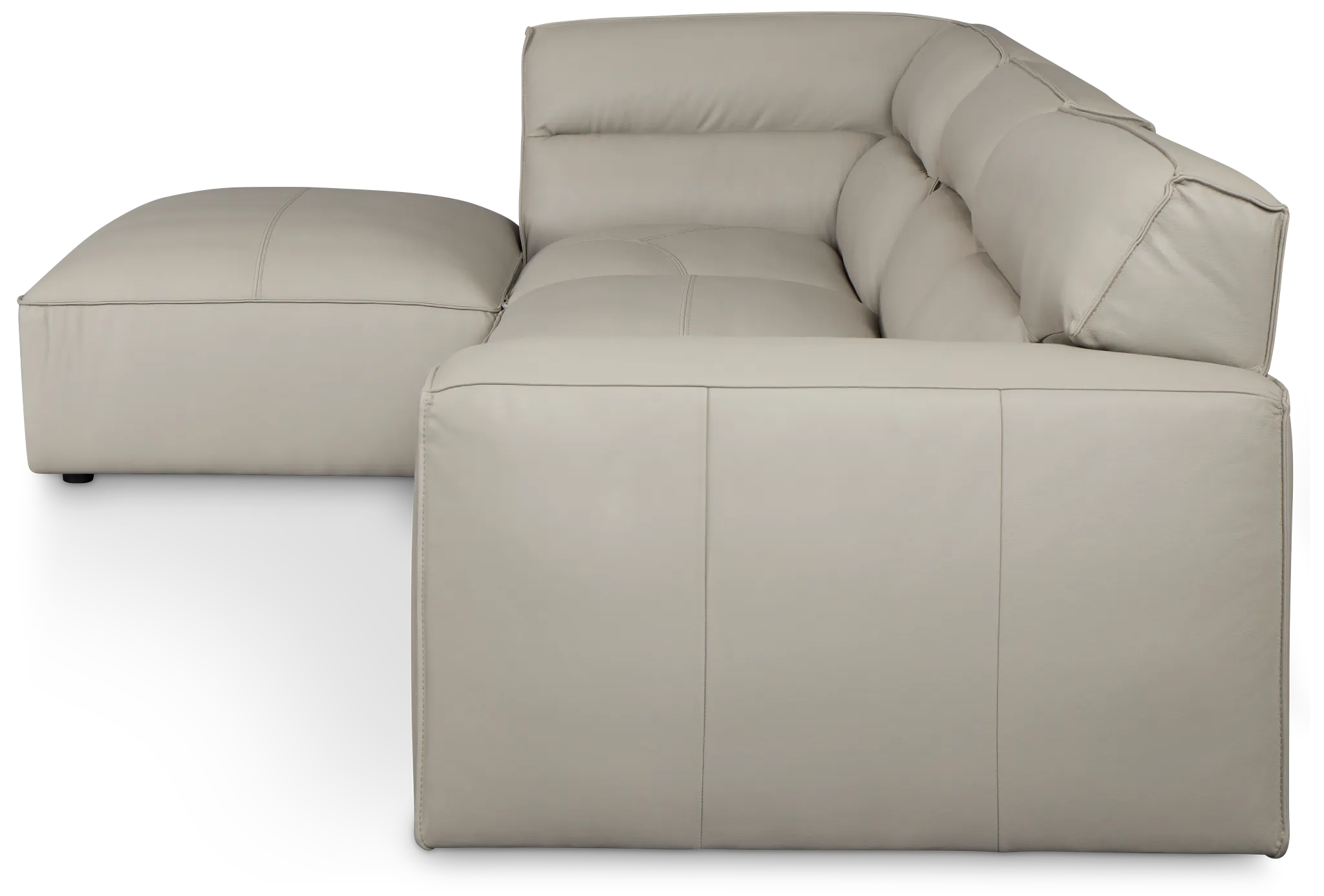 Blanca Gray Leather 4-piece Bumper Sectional