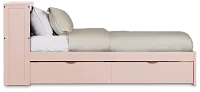 Charleston Pink Bookcase Bed With 2 Storage Drawers