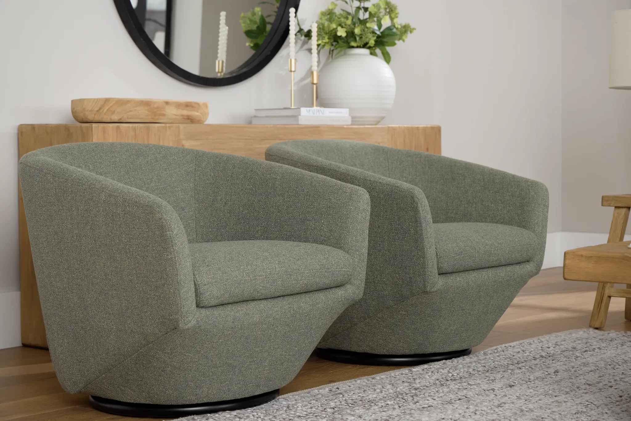 Baylor Green Fabric Swivel Chair Baylor Green Fabric Swivel Chair