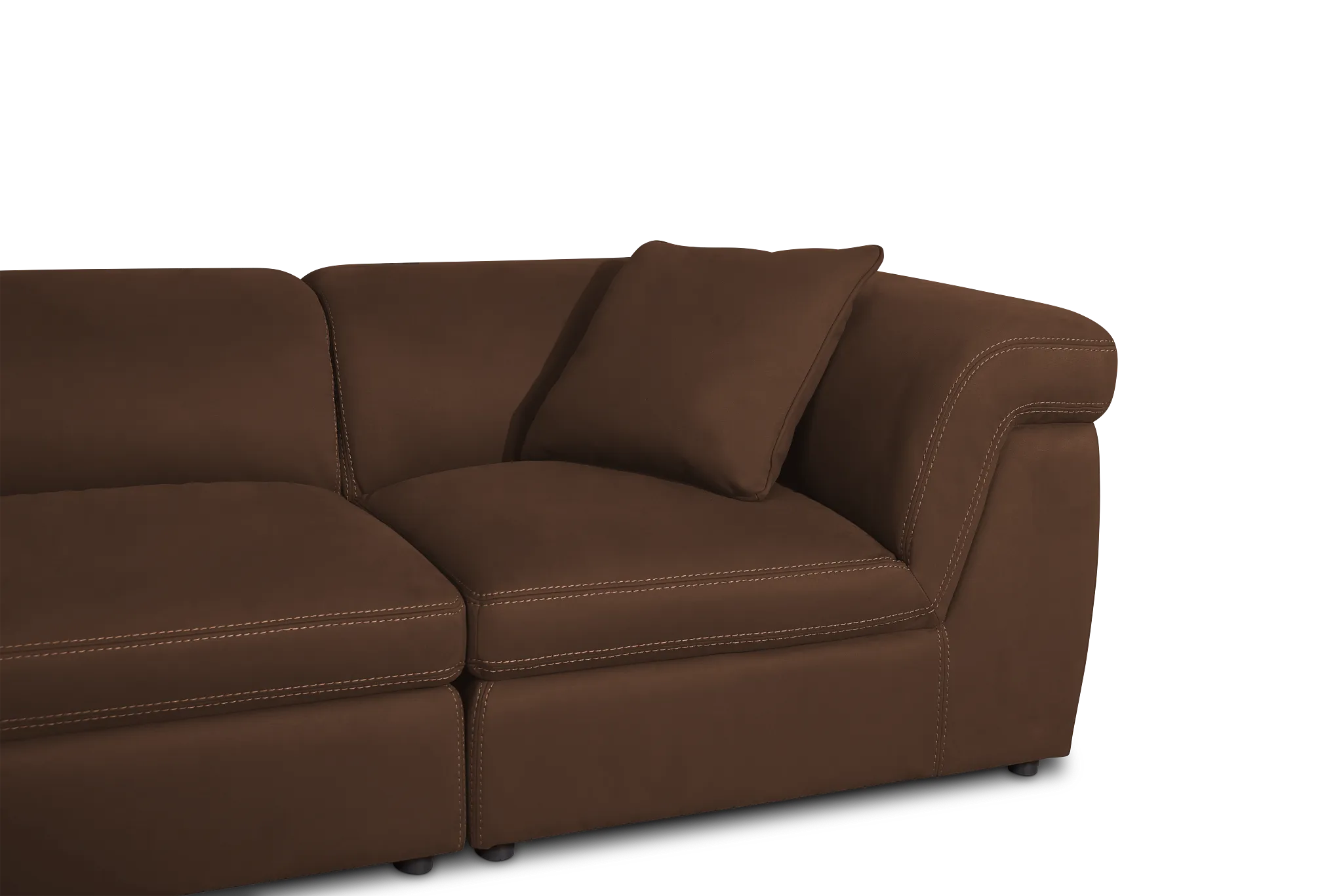Aria Dark Brown Micro 3-piece Modular Sofa