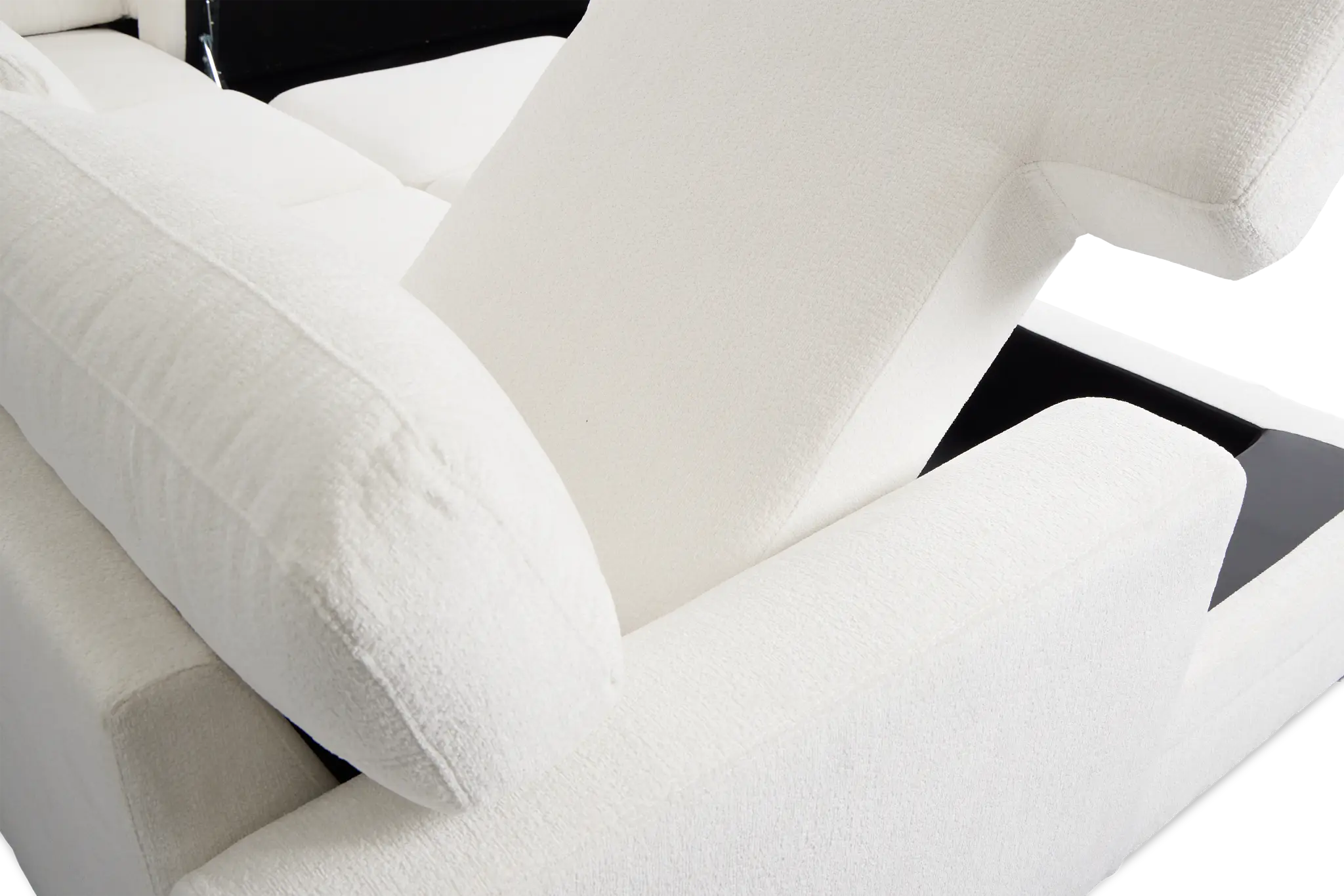 Everly White Fabric Medium Left Chaise Storage Sectional Everly White Fabric Medium Left Chaise Storage Sectional
