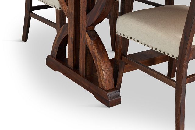 Joplin Dark Tone Extension Rectangular Table & 4 Upholstered Chairs