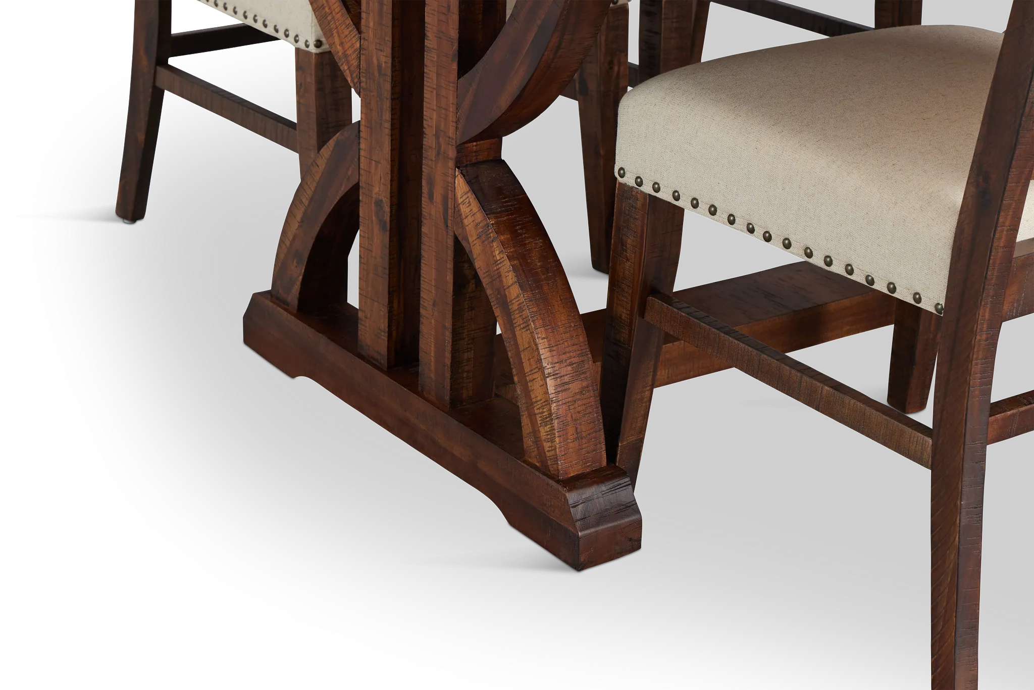 Joplin Dark Tone Extension Rectangular Table & 4 Upholstered Chairs