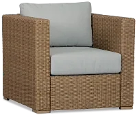 Montecito Light Tone Chair With Light Blue Cushions