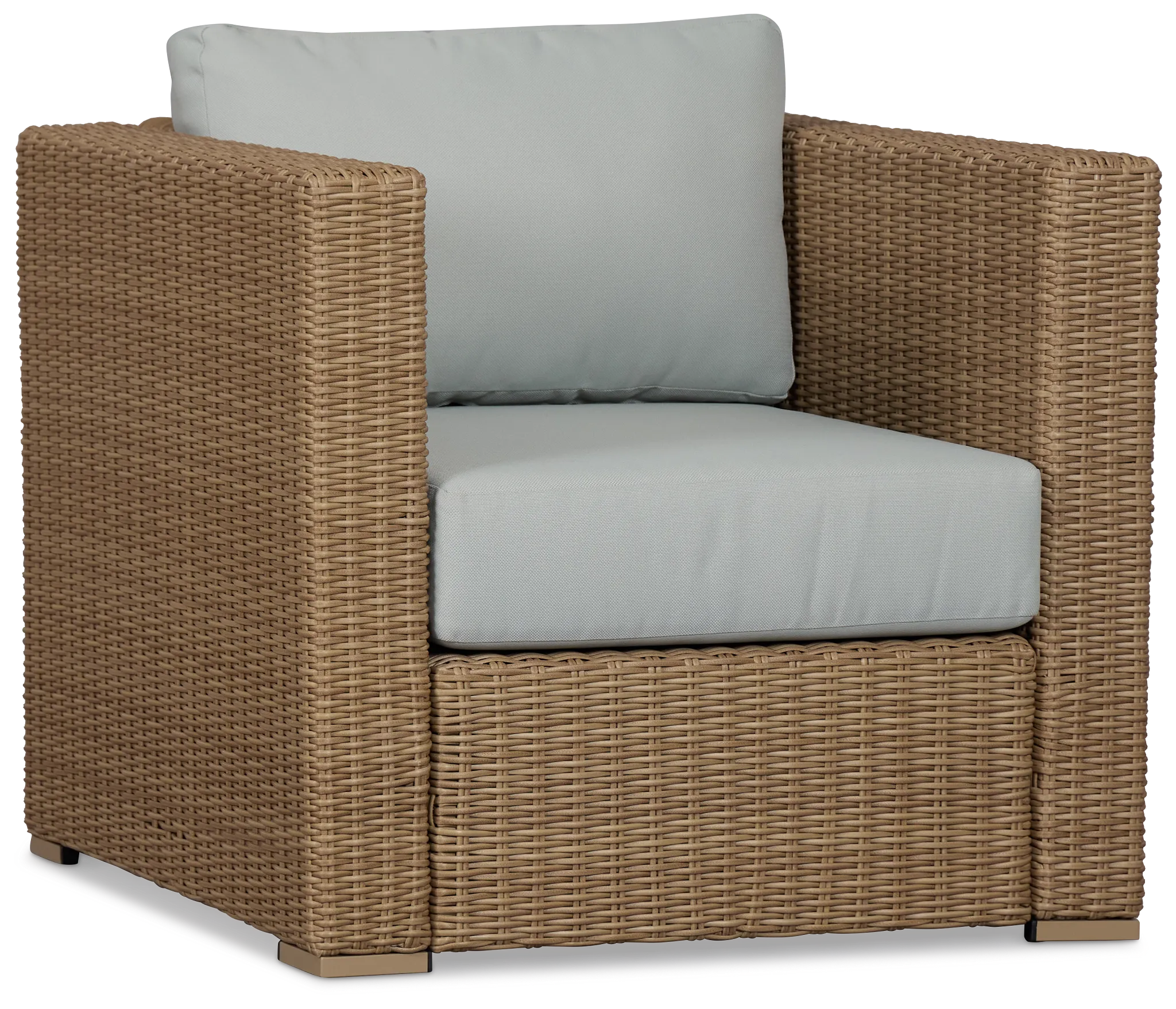 Montecito Light Tone Chair With Light Blue Cushions