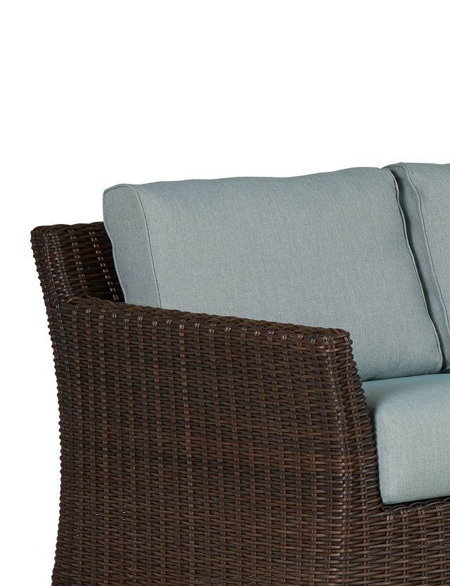 Southport Teal Woven Small Two-arm Sectional (3)