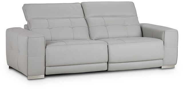 Reva Gray Leather Power Reclining Sofa