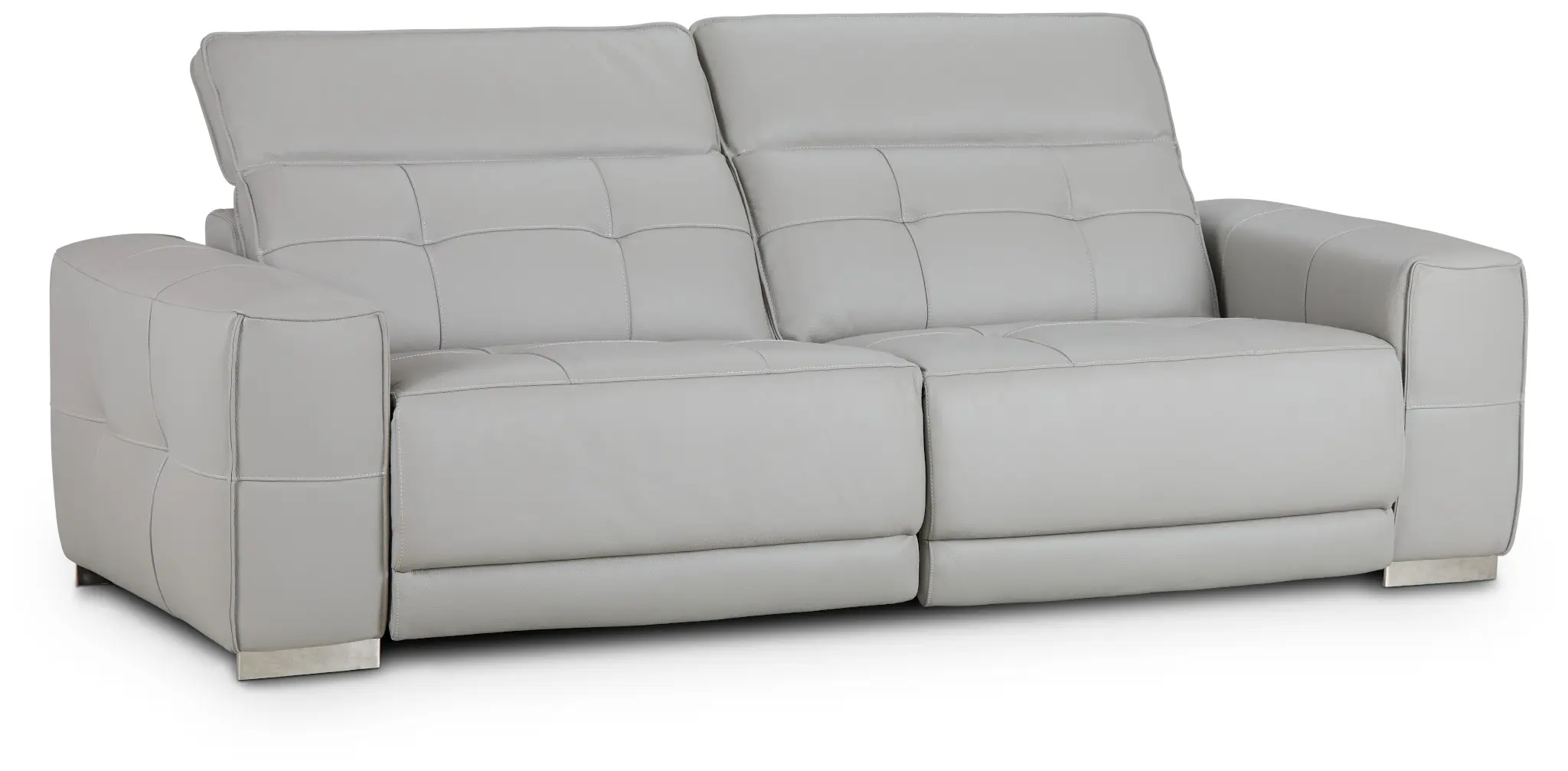 Reva Gray Leather Power Reclining Sofa Reva Gray Leather Power Reclining Sofa
