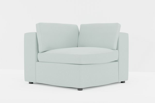 Destin Suave Light Green Fabric Corner Chair