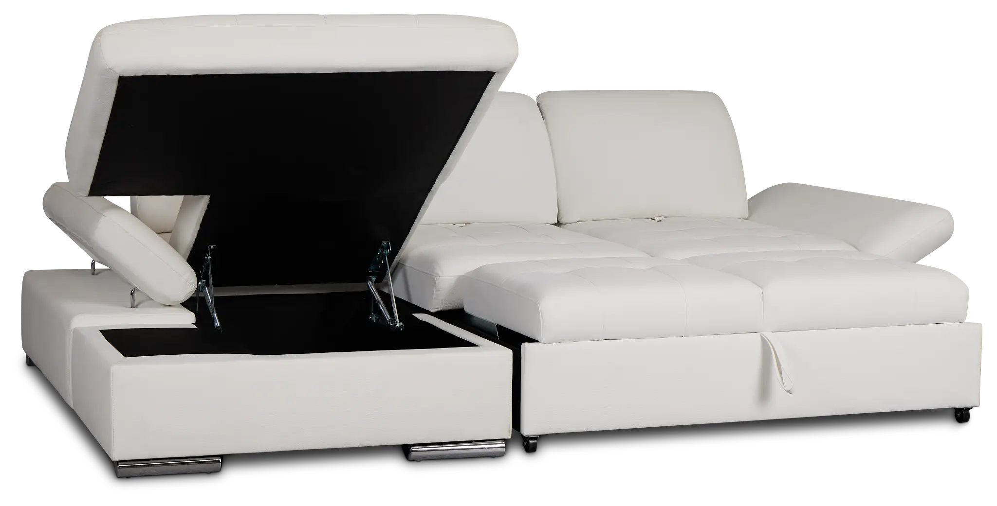 Eden White Micro Left Chaise Sleeper Sectional Eden White Micro Left Chaise Sleeper Sectional