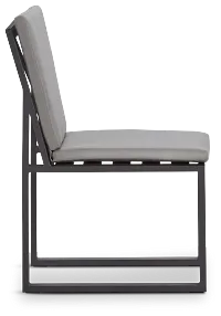 Linear Dark Gray Aluminum Cushioned Chair