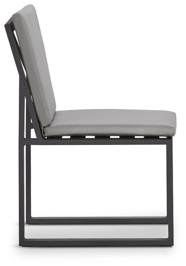 Linear Dark Gray Aluminum Cushioned Chair