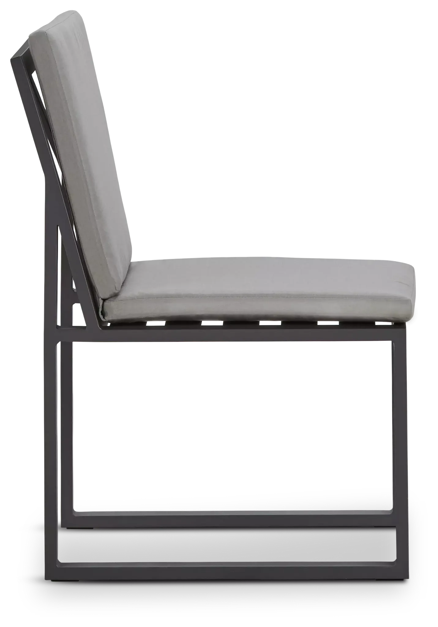 Linear Dark Gray Aluminum Cushioned Chair
