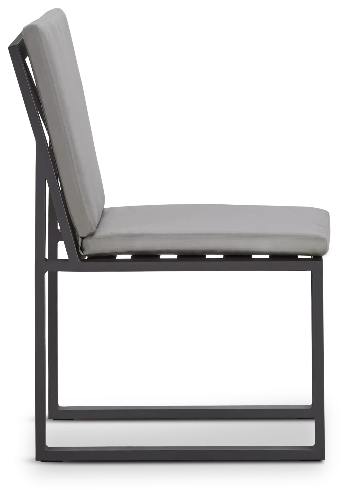 Linear Dark Gray Aluminum Cushioned Chair Linear Dark Gray Aluminum Cushioned Chair