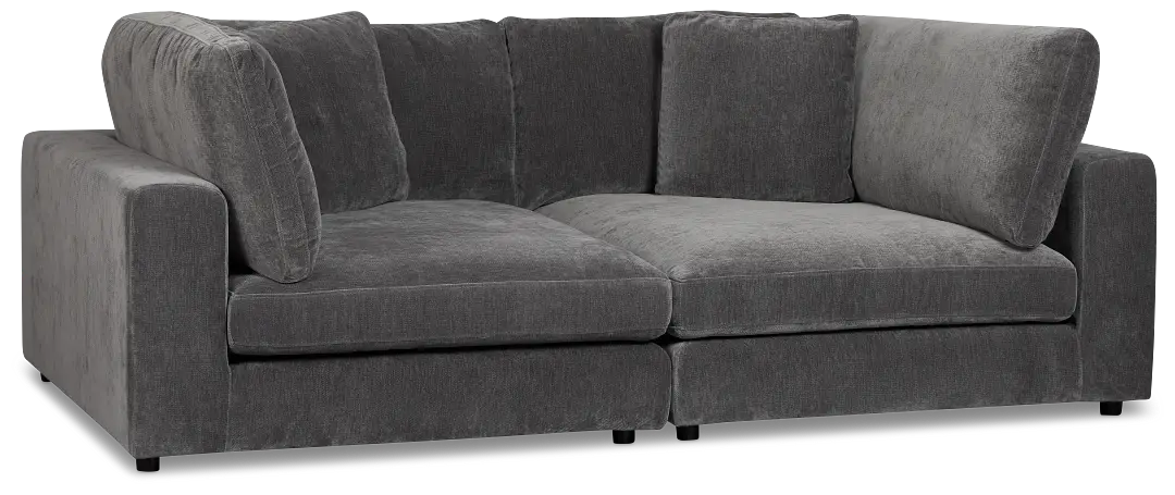 Lounge Dark Gray Fabric Double Chaise Daybed Lounge Dark Gray Fabric Double Chaise Daybed