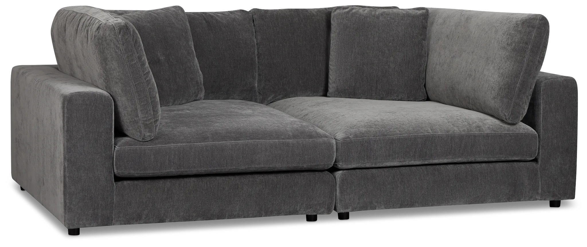 Lounge Dark Gray Fabric Double Chaise Daybed