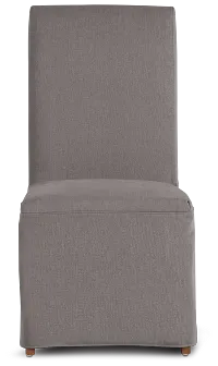 Harbor Dark Gray Long Slipcover Chair With Light Tone Leg
