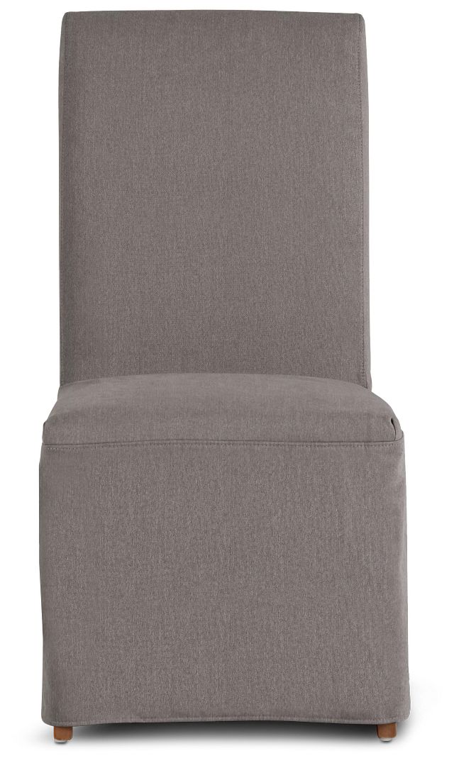 Harbor Dark Gray Long Slipcover Chair With Light Tone Leg (3)