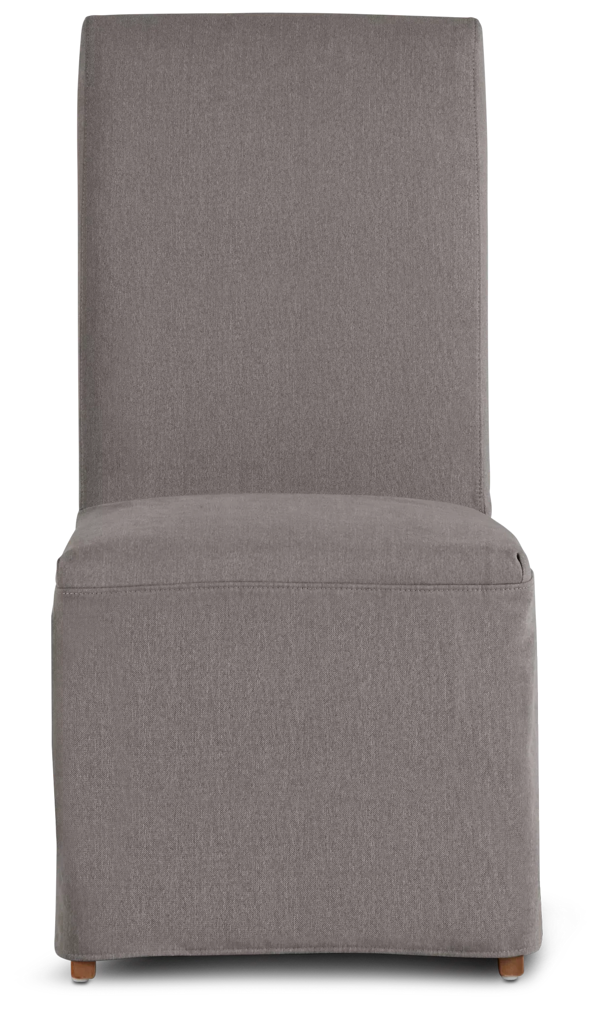 Harbor Dark Gray Long Slipcover Chair With Light Tone Leg