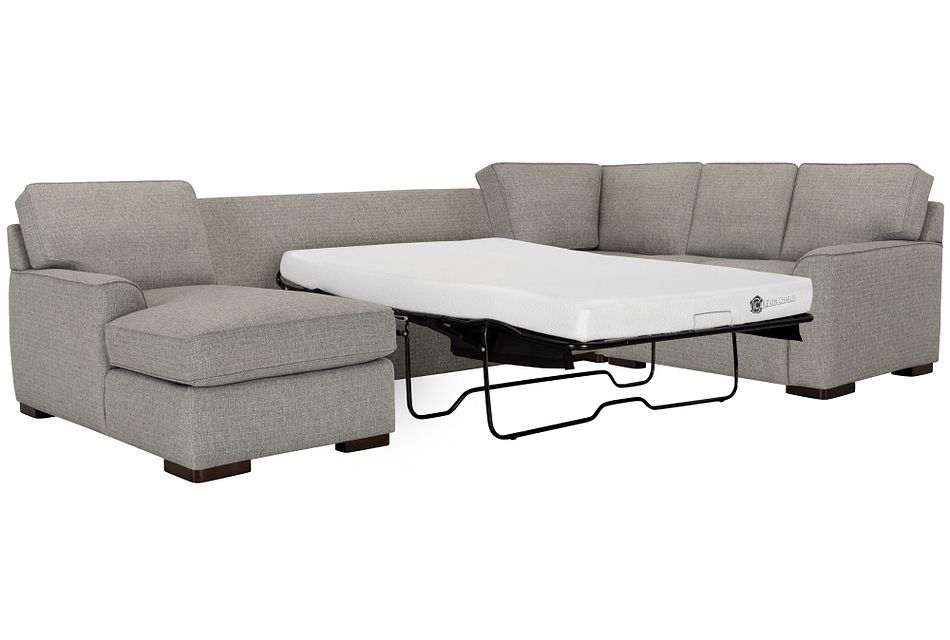 Austin Gray Fabric Left Chaise Memory Foam Sleeper Sectional Austin Gray Fabric Left Chaise Memory
