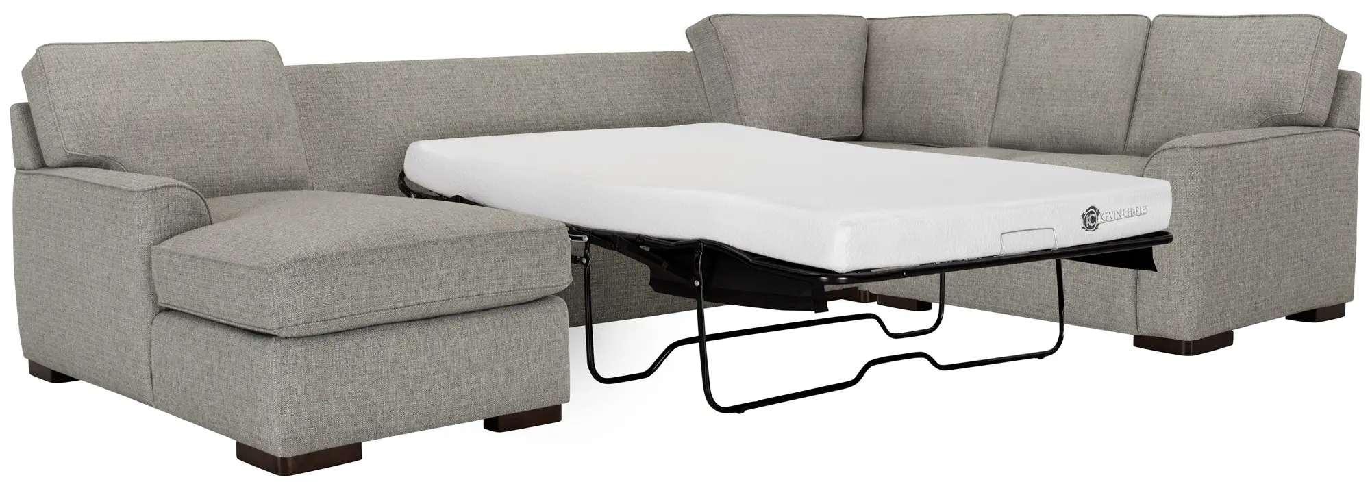 Austin Gray Fabric Left Chaise Memory Foam Sleeper Sectional Austin Gray Fabric Left Chaise Memory Foam Sleeper Sectional