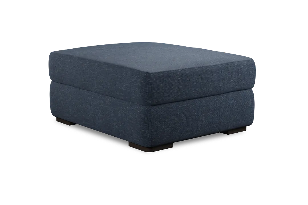 Edgewater Elevation Dark Blue Ottoman