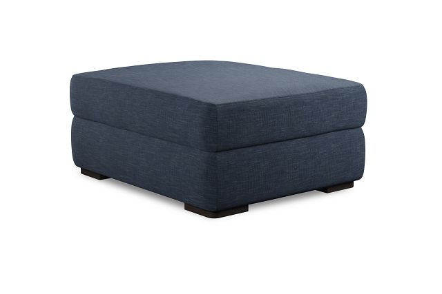 Edgewater Elevation Dark Blue Ottoman