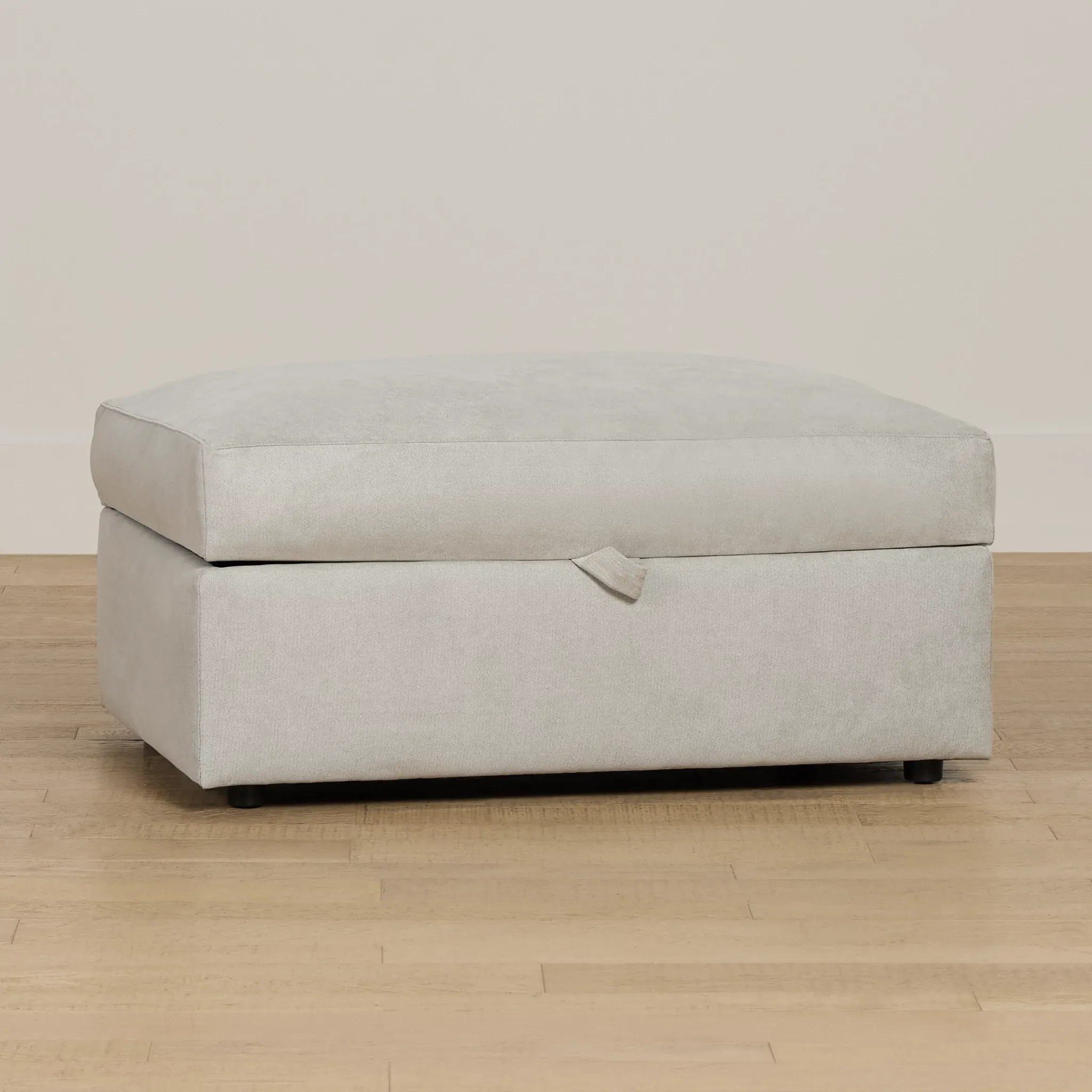 Hudson Gray Fabric Storage Ottoman