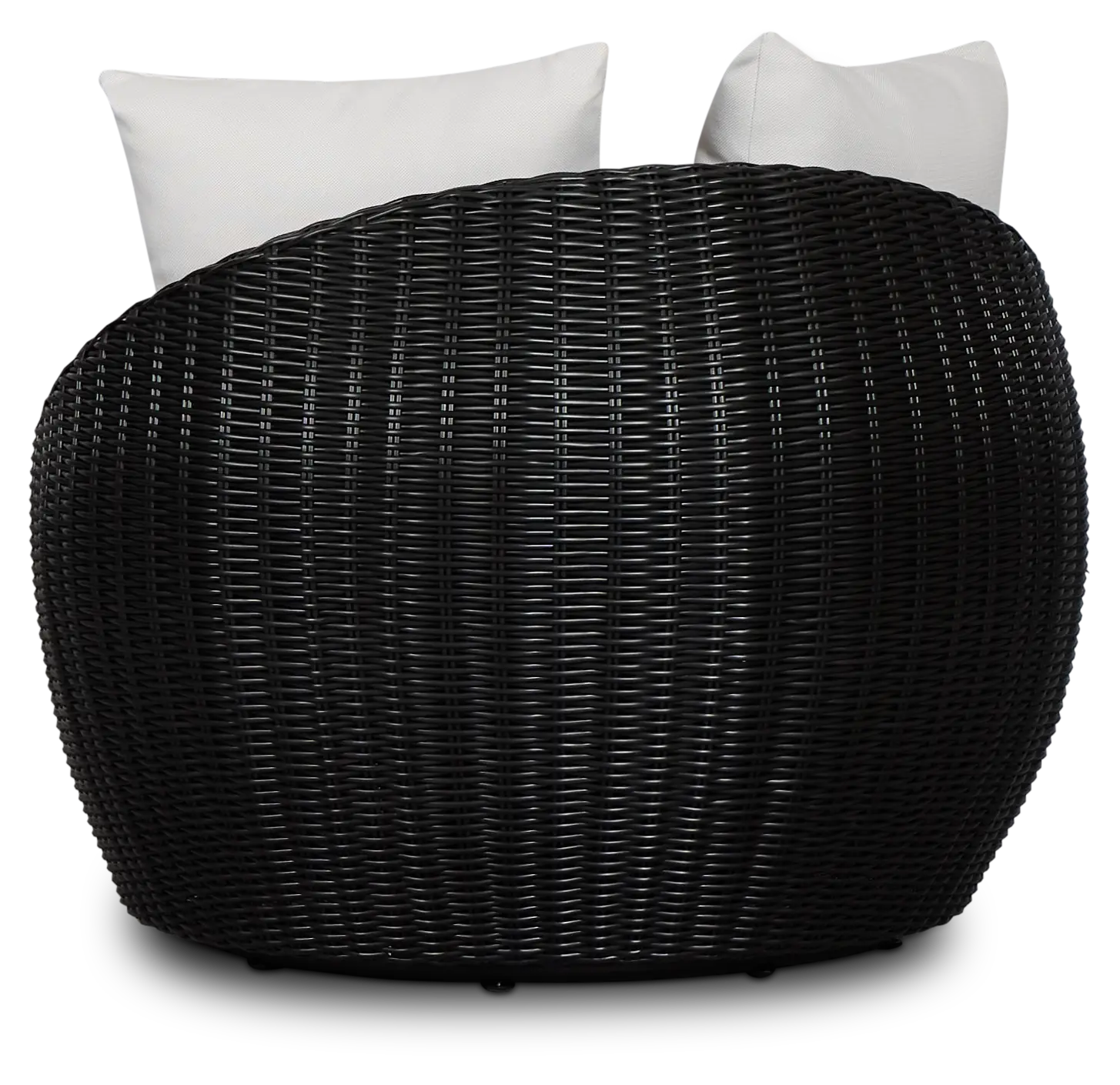 Montecito Black Curved Swivel Chair With Light Beige Cushions Montecito Black Curved Swivel Chair With Light Beige Cushions