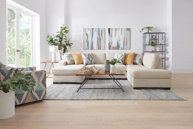 Gracie Beige Fabric Right Bumper Sectional