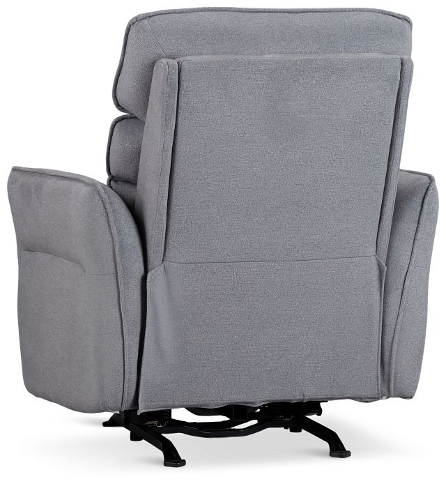 Preston Gray Fabric Power Recliner With Heat And Massage
