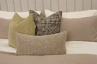 Rinar Beige Lumbar Accent Pillow