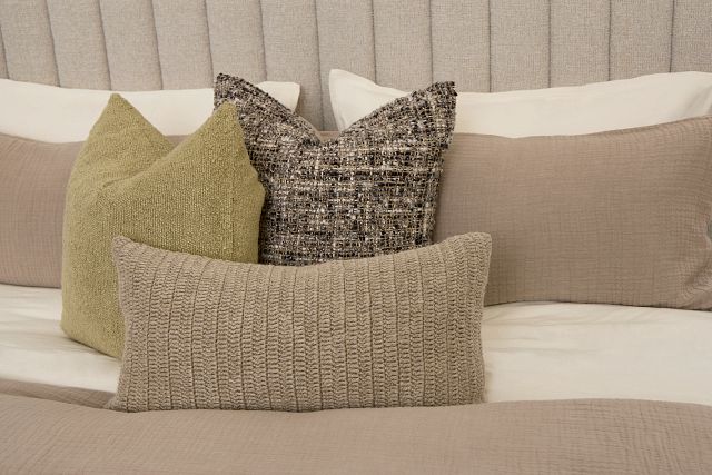 Rinar Beige Lumbar Accent Pillow
