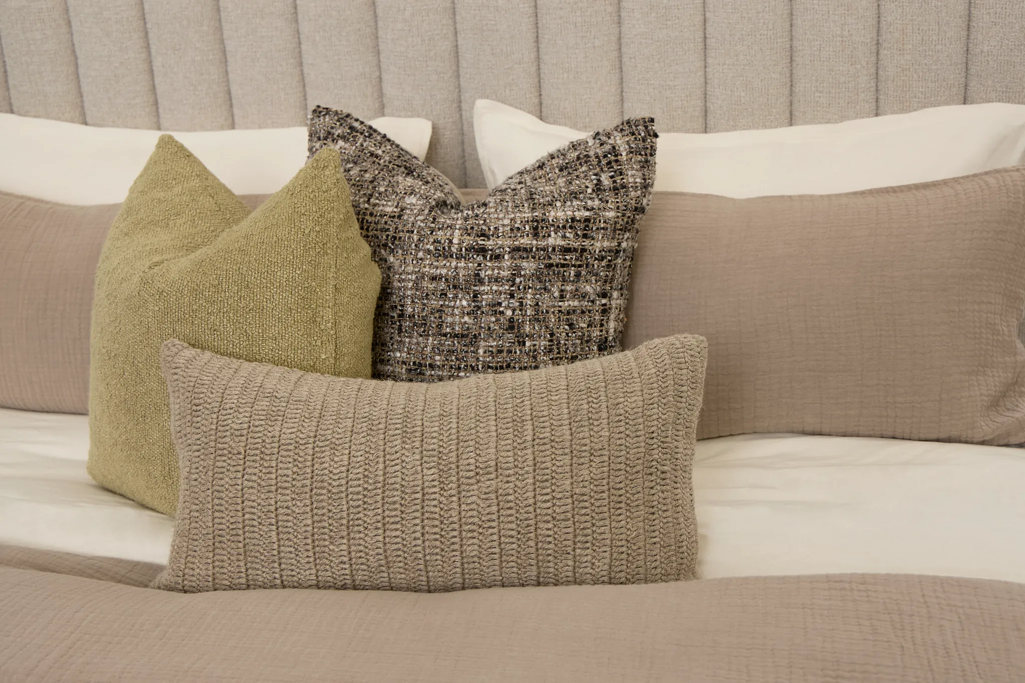 Rinar Beige Lumbar Accent Pillow
