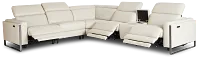 Atlas Taupe Lthr/vinyl Medium Triple Power 2-arm Sectional