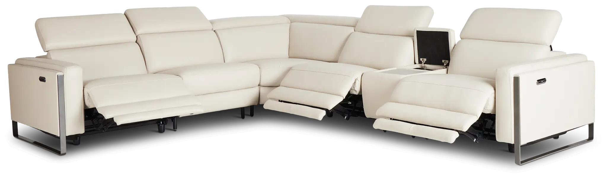 Atlas Taupe Lthr/vinyl Medium Triple Power 2-arm Sectional Atlas Taupe Lthr/vinyl Medium Triple Power 2-arm Sectional