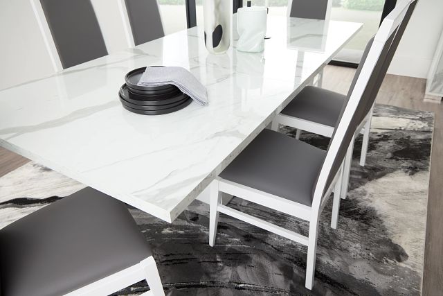 Modena White Rectangular Table