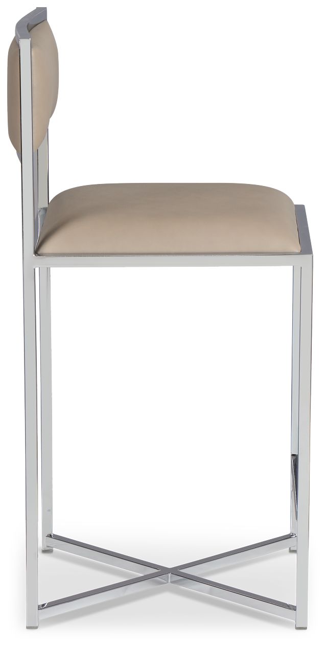 Amalfi Taupestnl Steel 24" Upholstered Barstool