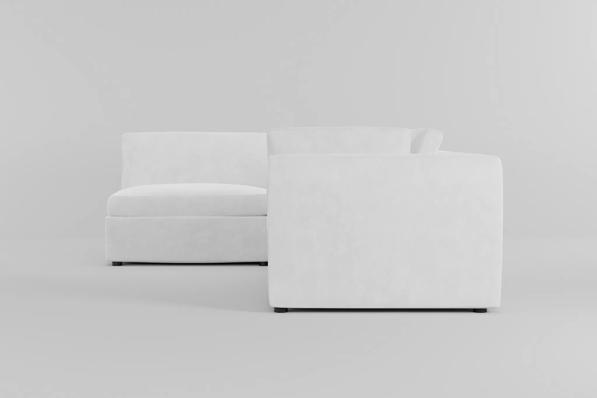 Destin Peyton White Fabric 4-piece Modular Sectional