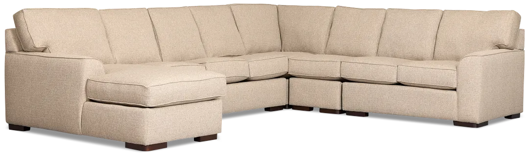 Sinclair Brown Fabric Left Chaise Innerspring Sleeper Sectional