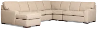 Sinclair Brown Fabric Left Chaise Innerspring Sleeper Sectional