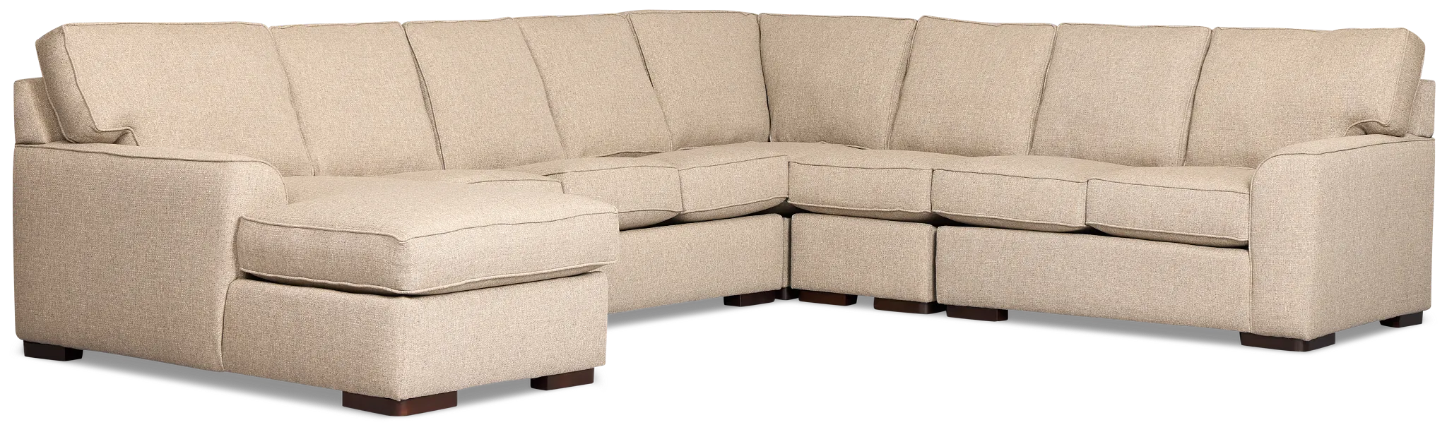 Sinclair Brown Fabric Left Chaise Innerspring Sleeper Sectional