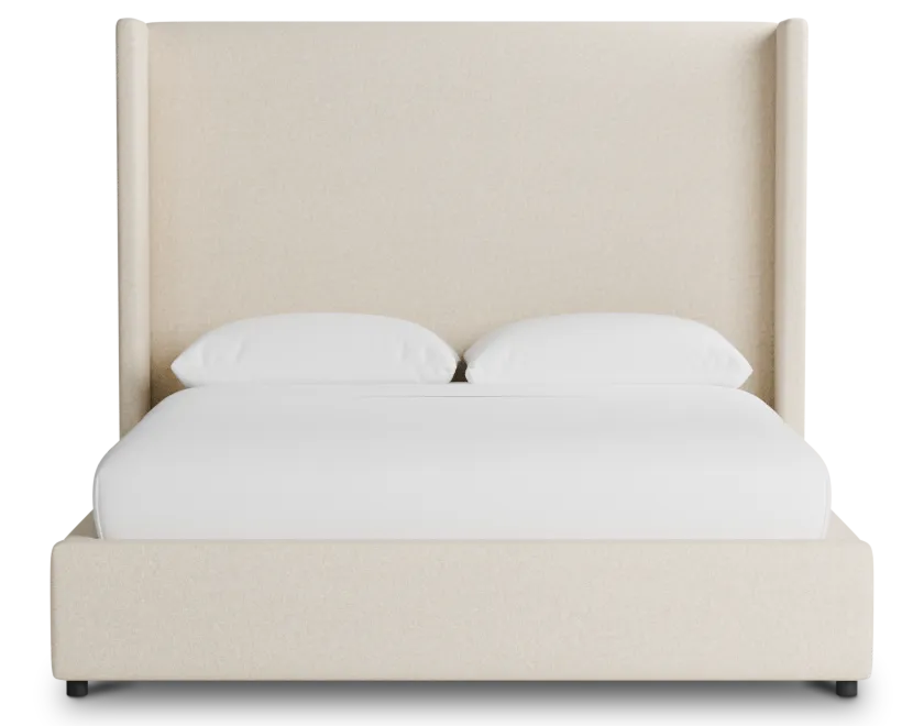 Captiva Merino Light Beige 60" Upholstered Shelter Bed