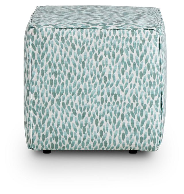 Lotus Light Blue Indoor/outdoor Accent Ottoman