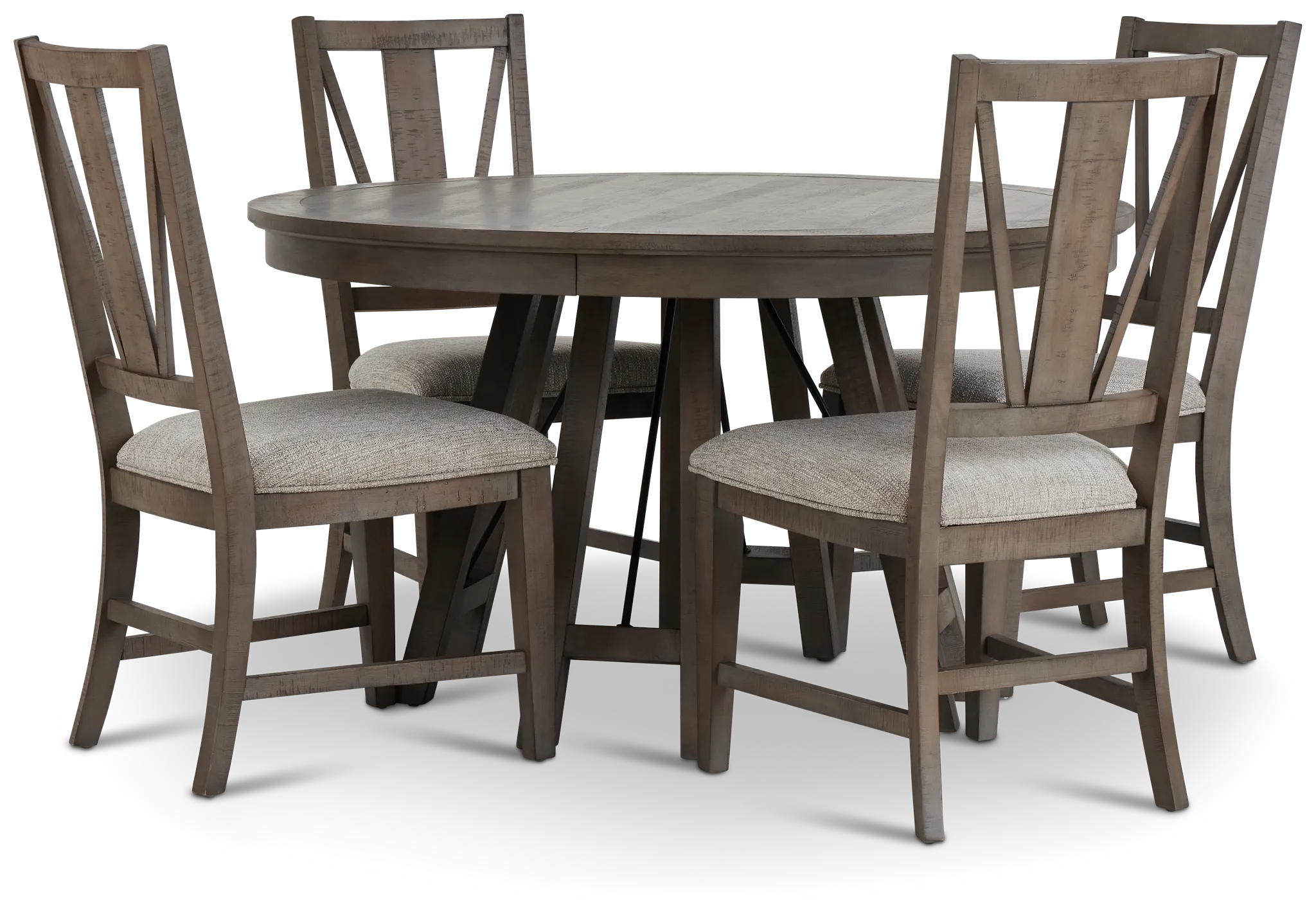 Heron Cove Light Tone Round Table & 4 Wood Chairs