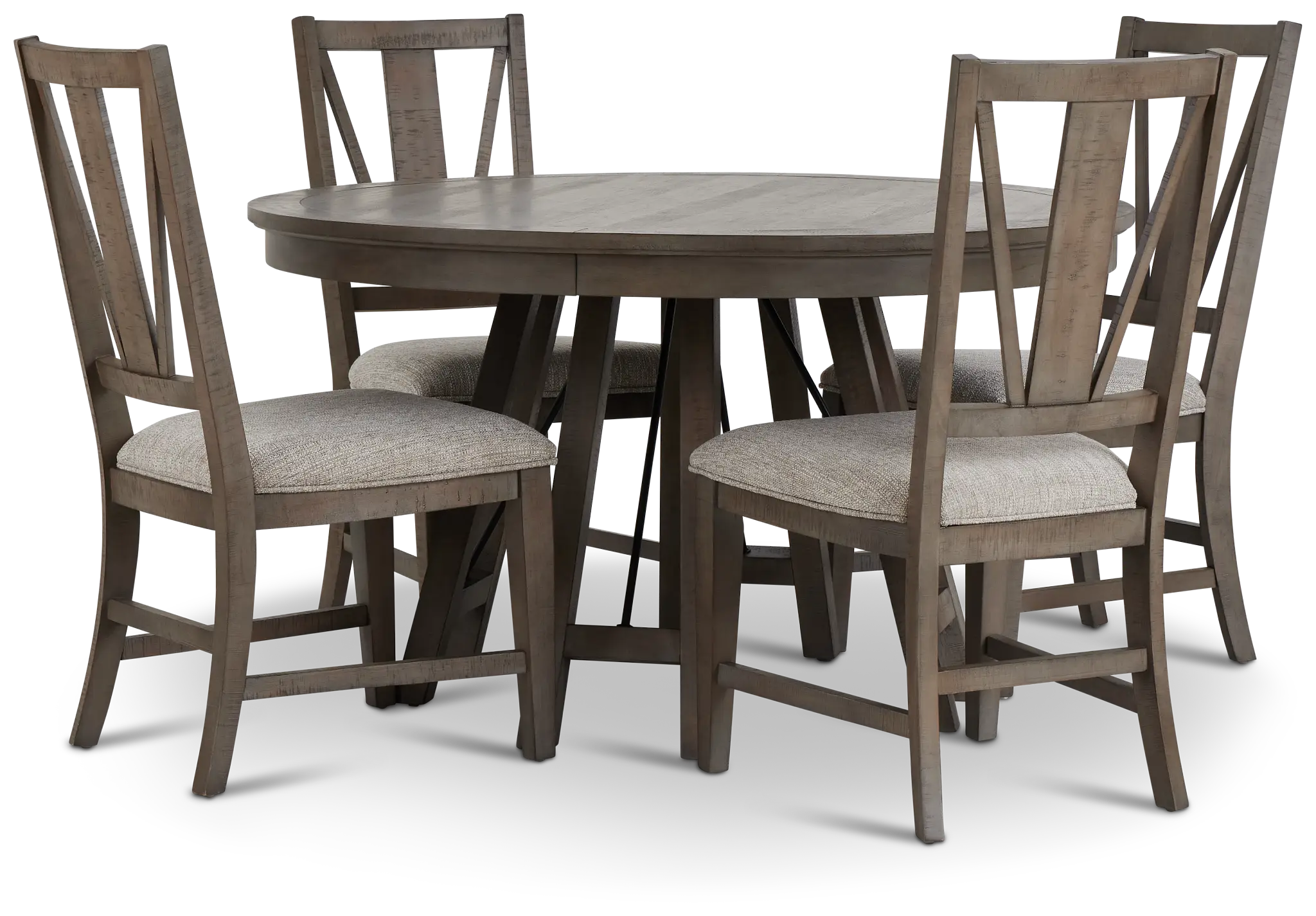Heron Cove Light Tone Round Table & 4 Wood Chairs Heron Cove Light Tone Round Table & 4 Wood Chairs