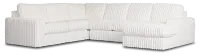 Teddy White Fabric Medium Right Chaise Sectional