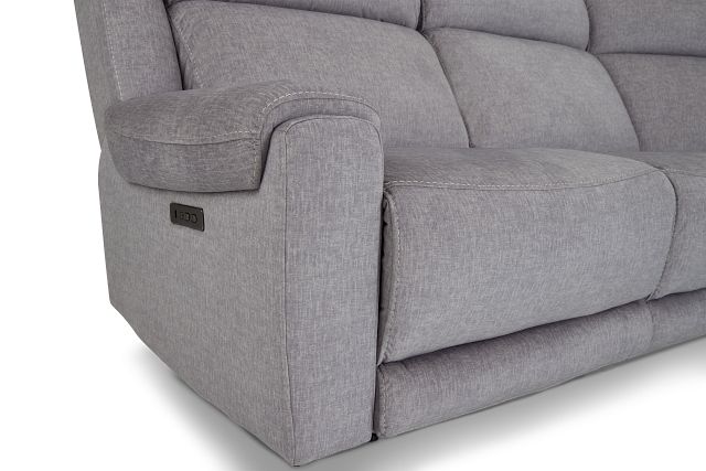 Beckett Gray Micro Small Two-arm Power Reclining Sectional