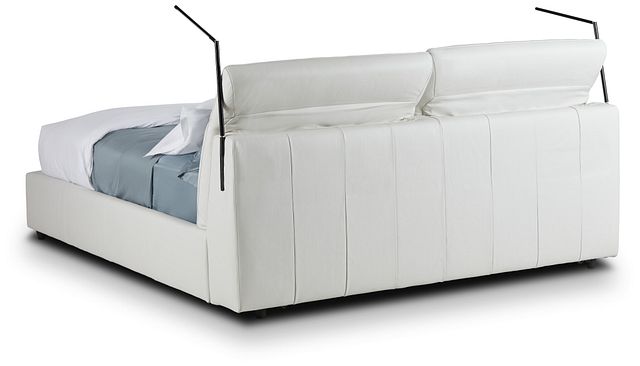 Montez White Leather Power Adjustable Headrest Platform Bed (8)