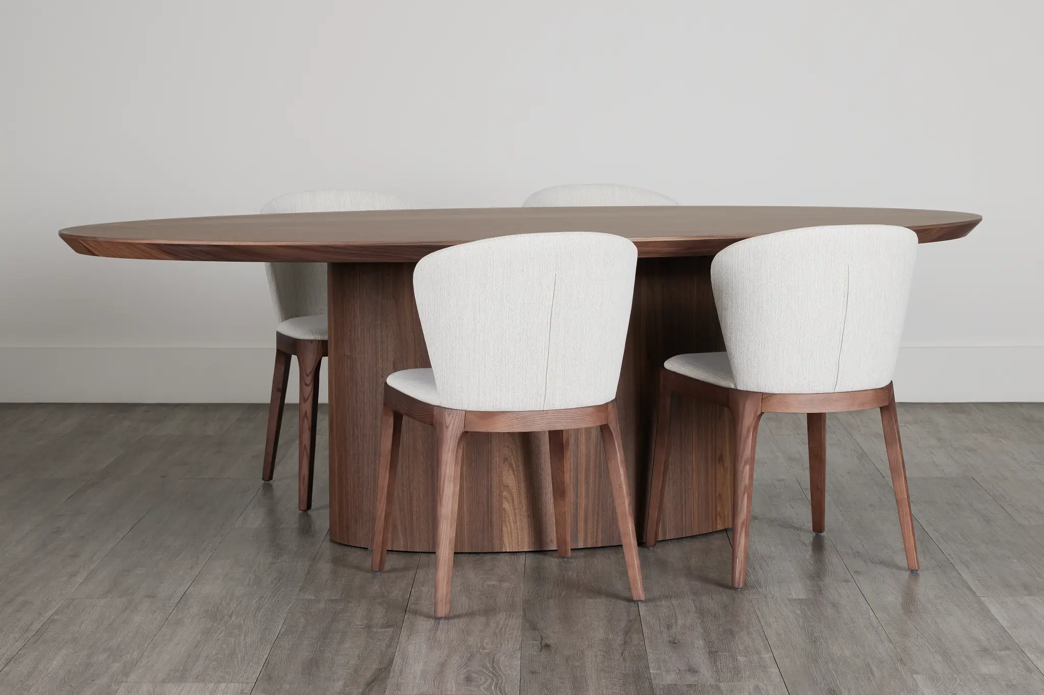 Nomad Mid Tone 94" Oval Table & 4 Light Beige Chairs W/ Mid-tone Legs Nomad Mid Tone 94" Oval Table & 4 Light Beige Chairs W/ Mid-tone Legs